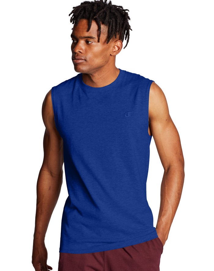 Camiseta Sin Manga Champion Hombre - Classic Jersey ( Azules ) 5879013-XW